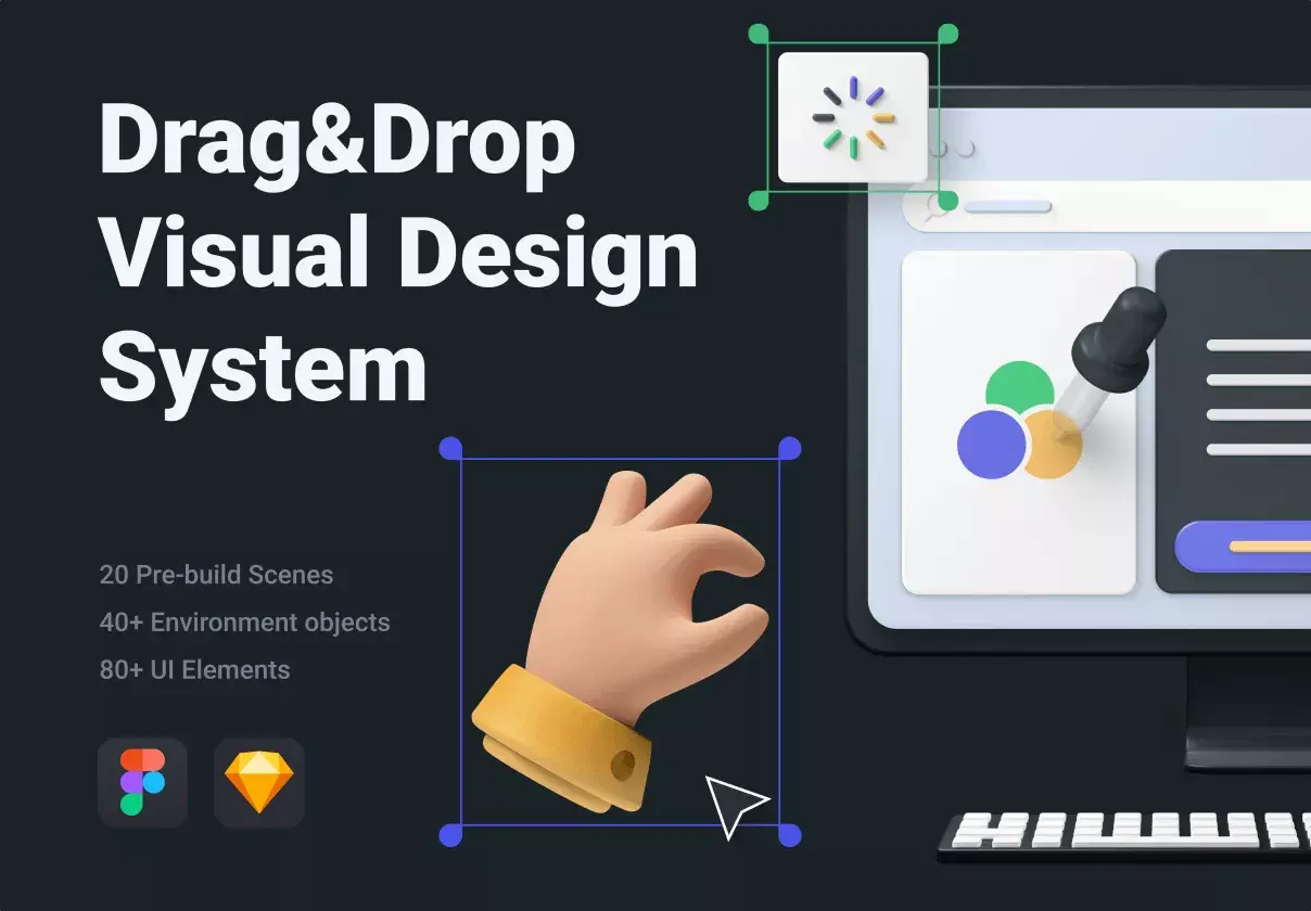 Drag & Drop 3D Visual Design System