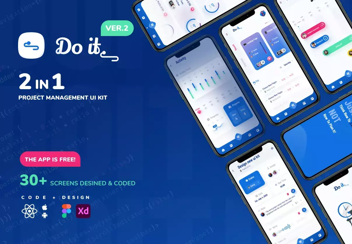 iOS Project Management Ui Kit + App Ver.2