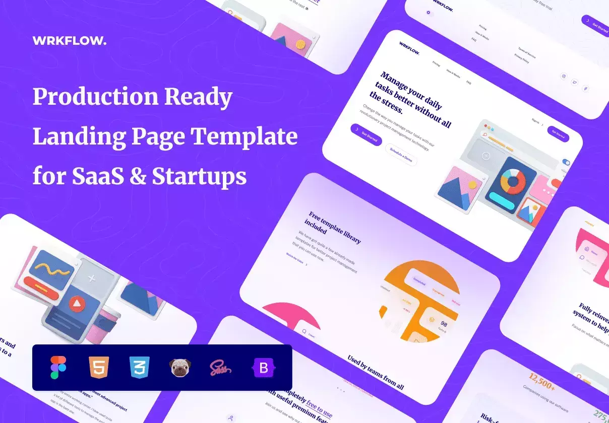 Production-ready landing page for SaaS platforms & Tech Startups