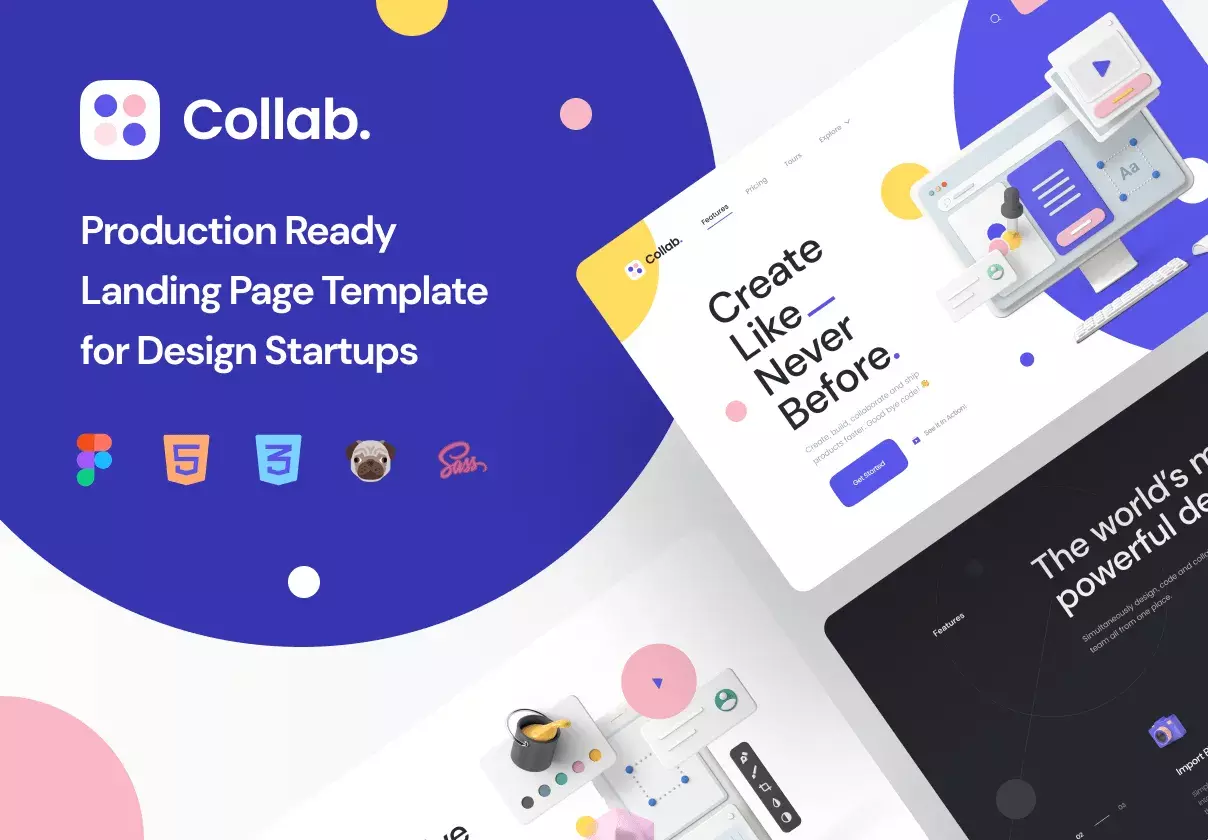 Epic landing page template for design startups 🦄