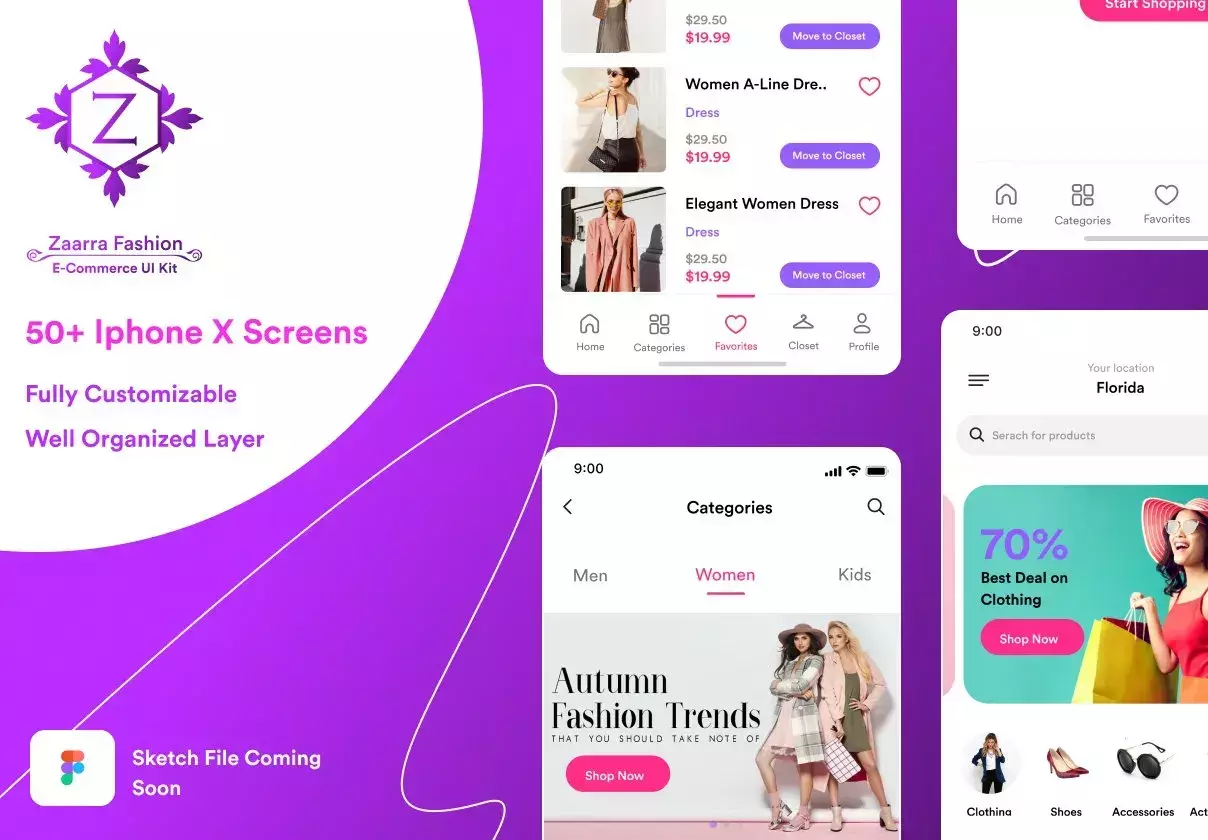 Zaara Fashion ecommerce UI Kit