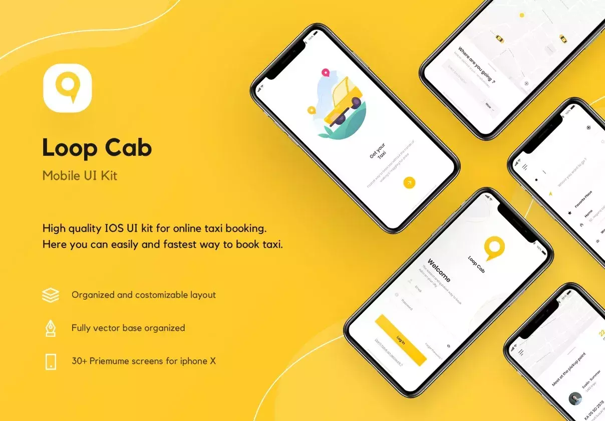 Loop Cab - Cab Booking App UI Kit