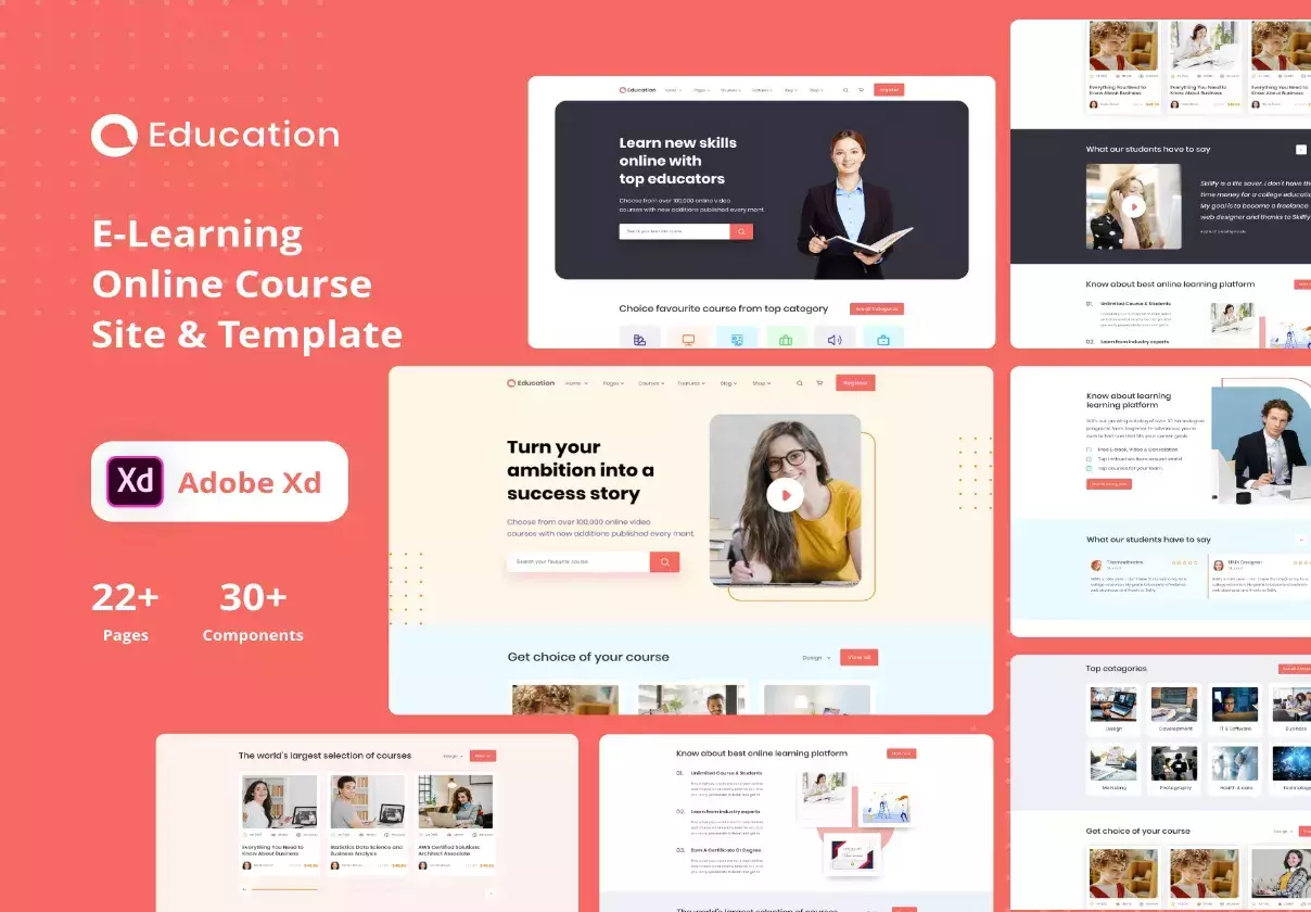 Education E-Learning Website - Online Course Website Template