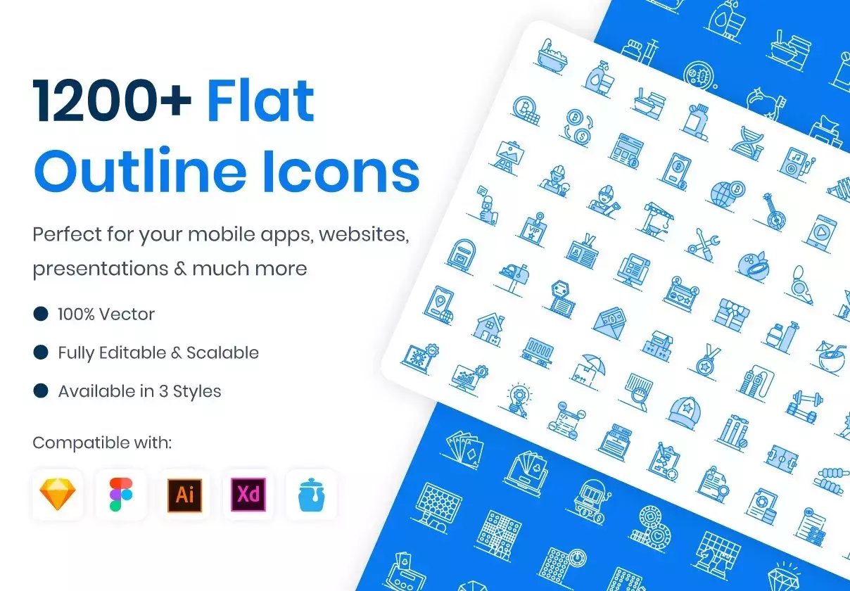 Flat Outline Icons