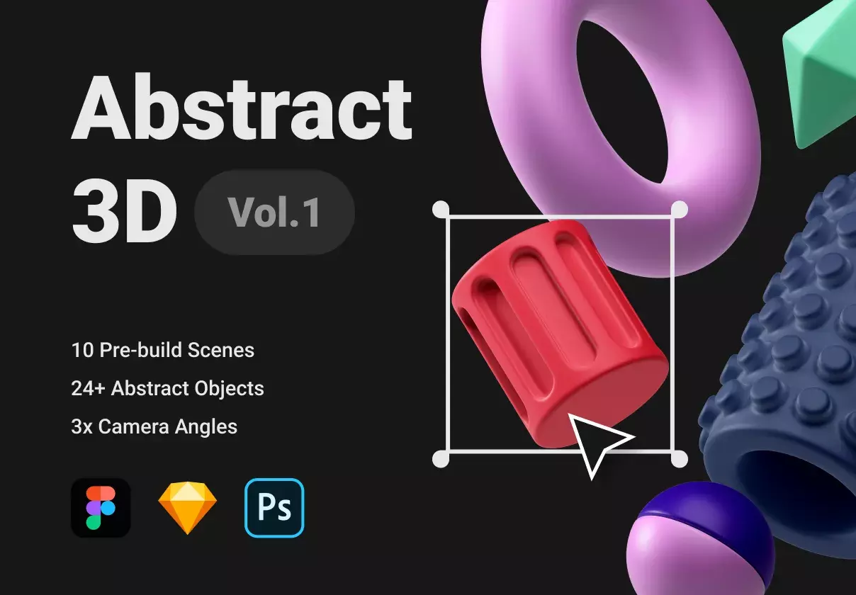 Drag & Drop 3D Abstract objects