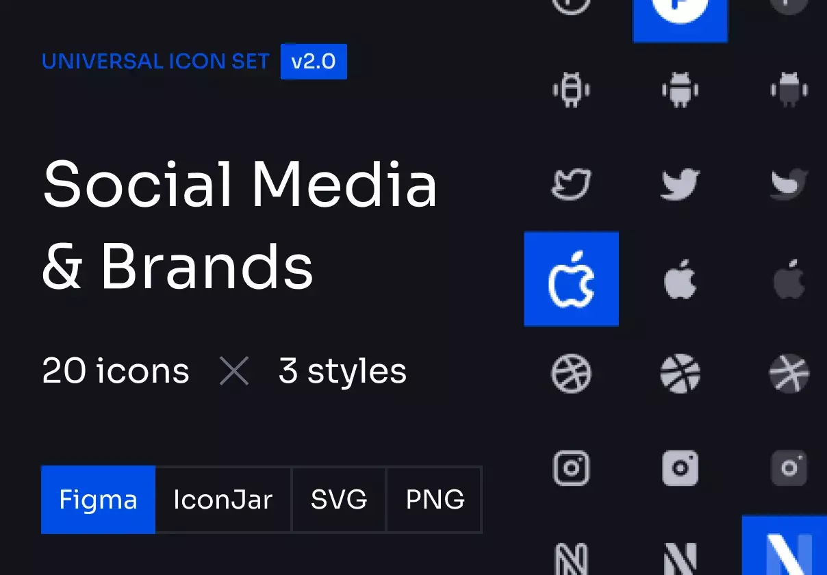 Social Media and Brands Icon Set