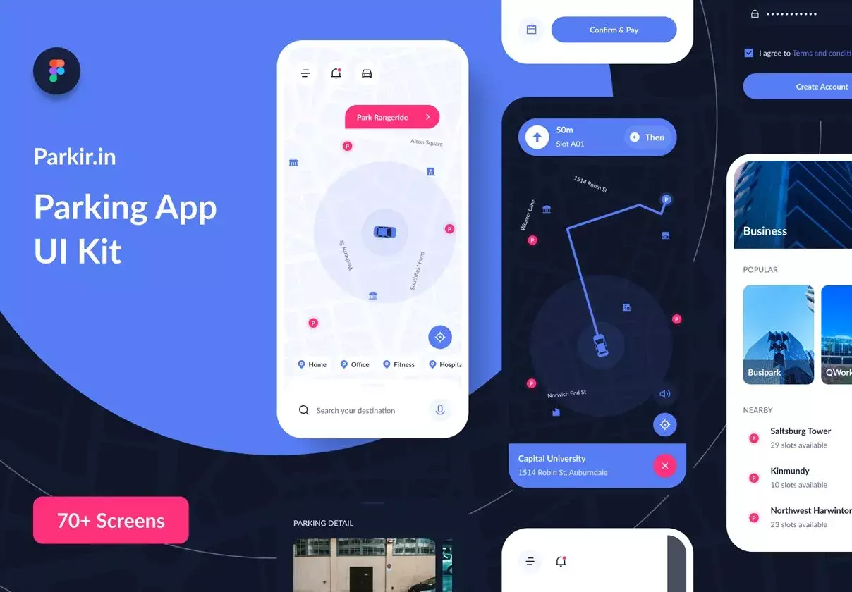 Parkirin : Parking App UI Kit