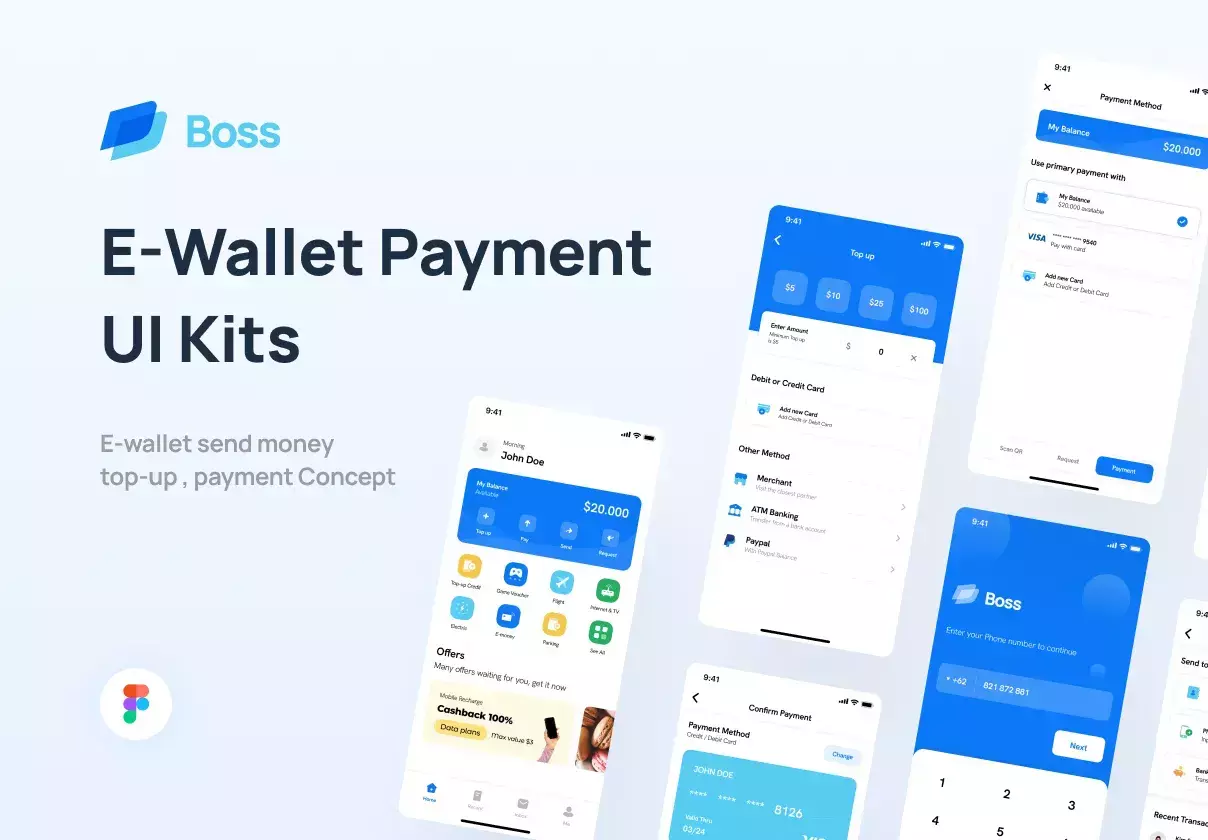 Boss E-wallet ui kits