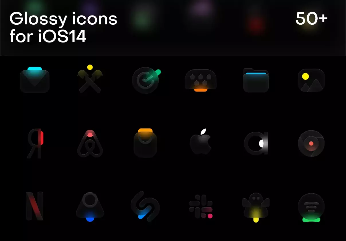 Glossy icons for iOS14