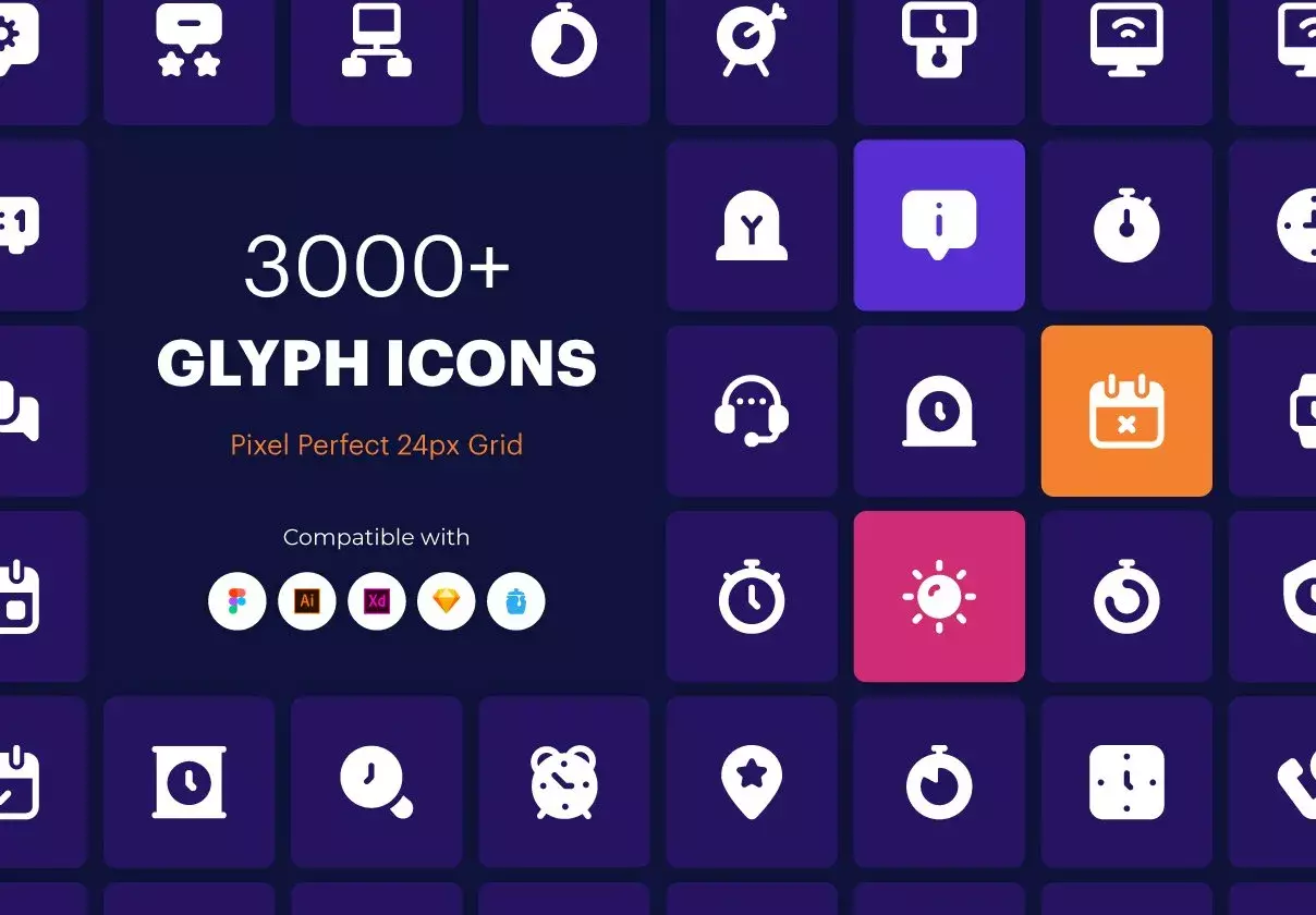 3000+ Glyph Icons