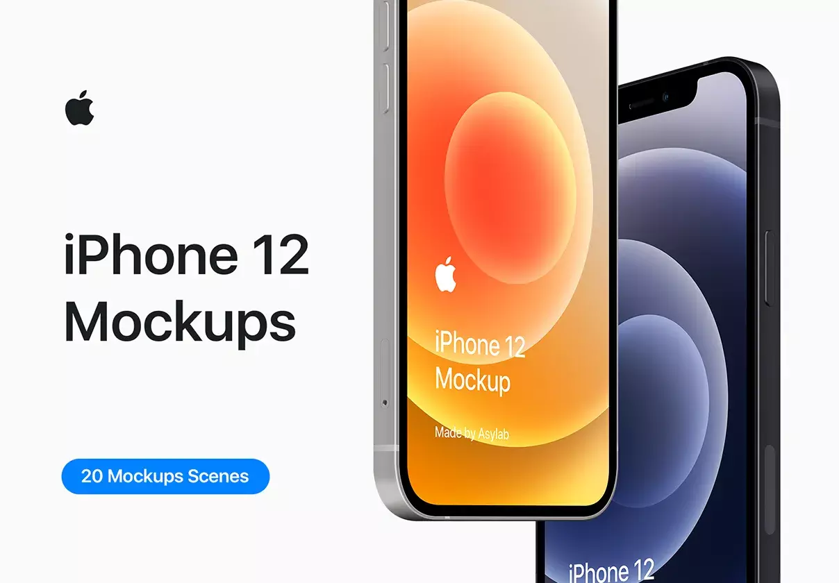 iPhone 12 - 20 Mockups Scenes