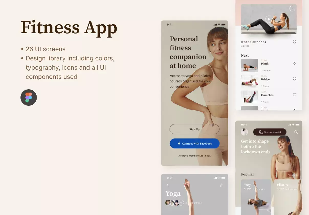 Fitness App Figma Design Kit