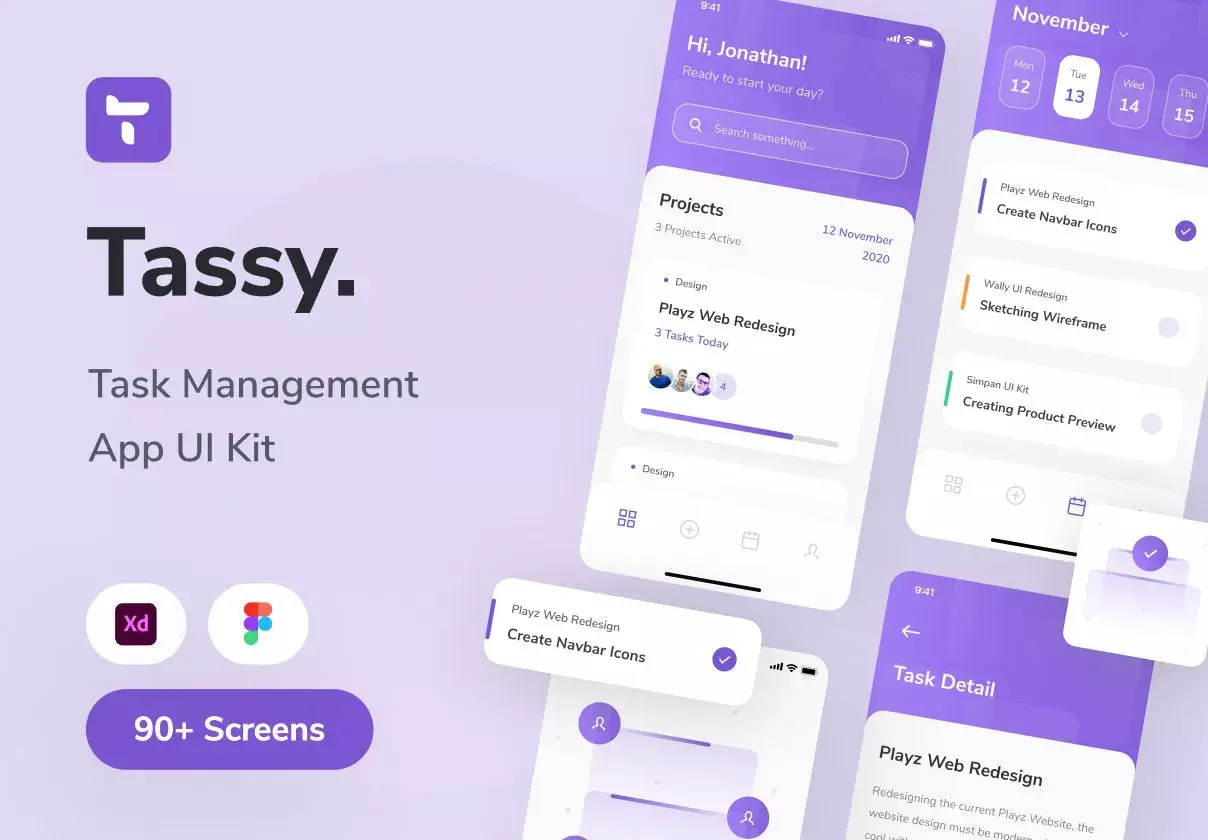 Tassy - Task Management App UI Kit