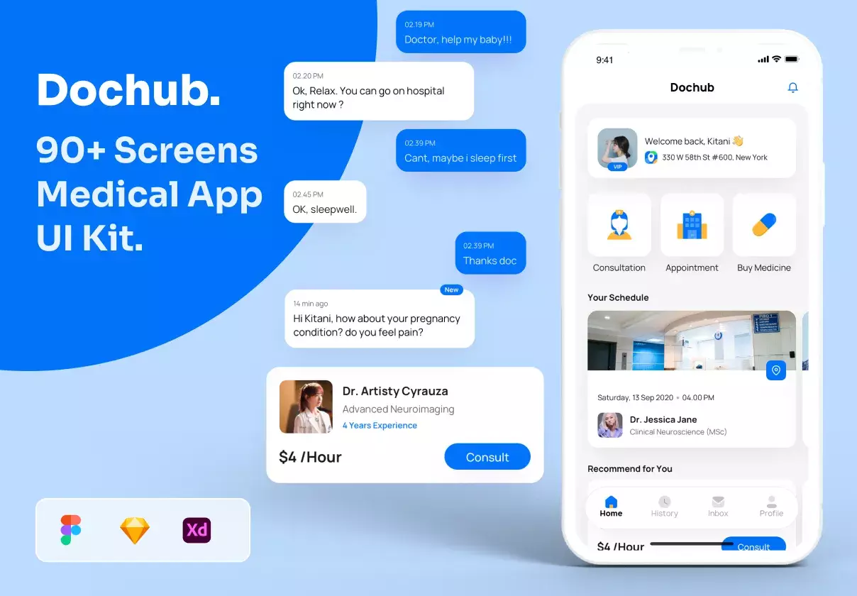 Dochub - Doctor and Medical App UI Kit