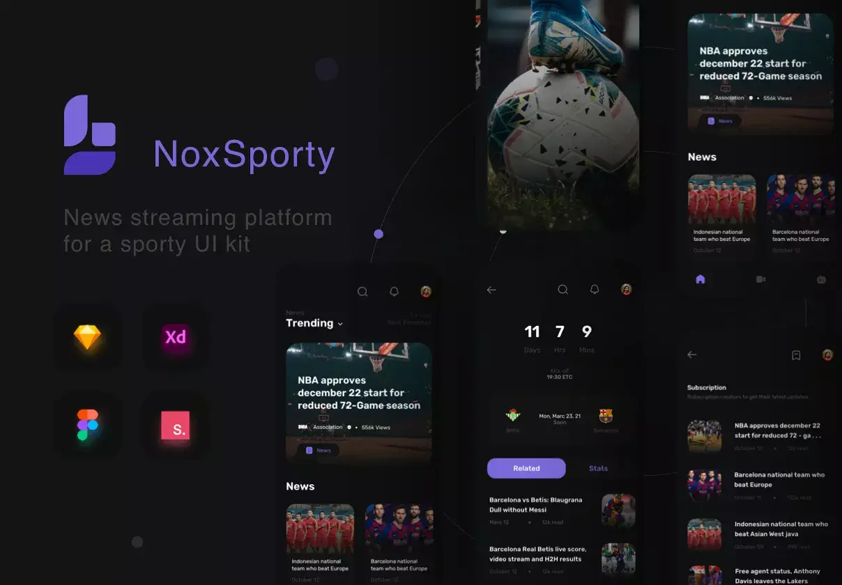 NoxSporty - Sport News UI KIT