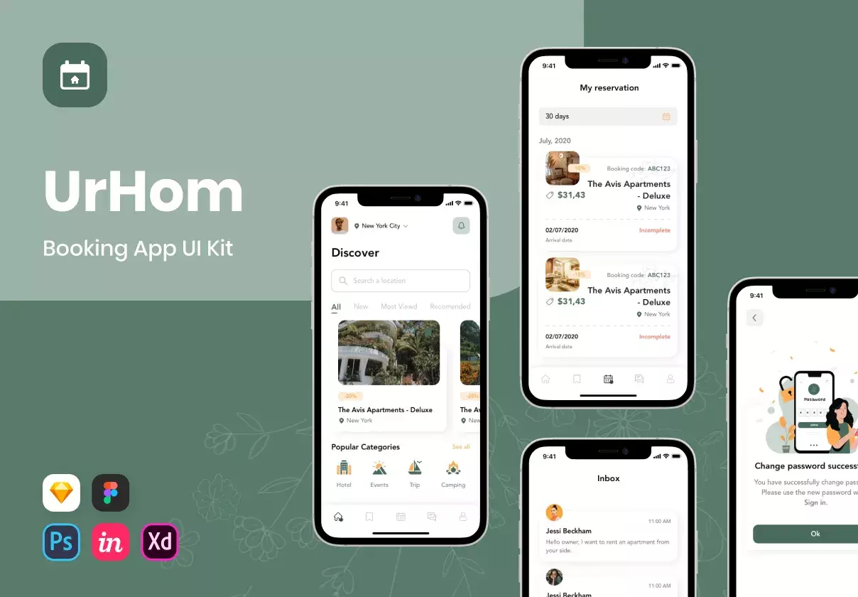 UrHom - Booking App UI Kit