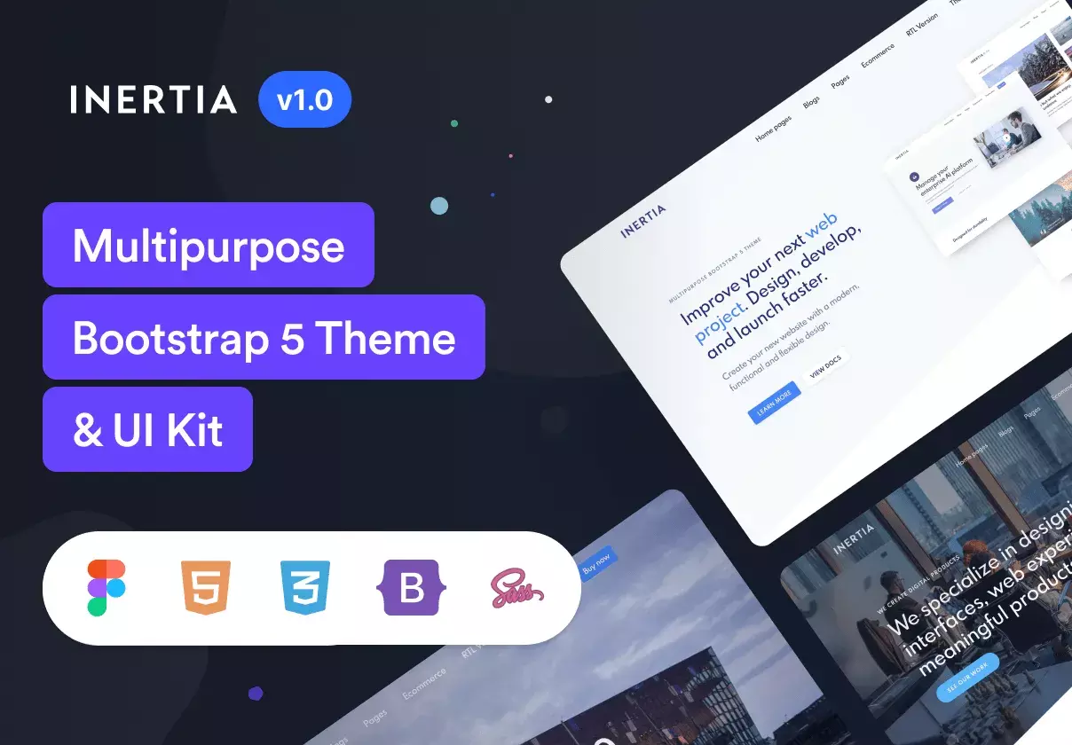 Inertia is a responsive and multipurpose bootstrap 5 theme