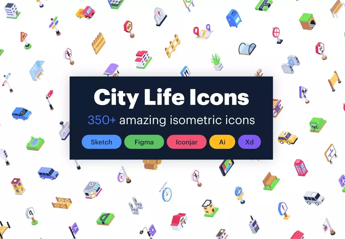 City Life Isometric Icons Pack