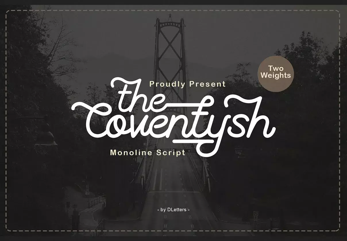 The Coventysh – Monoline Script Font