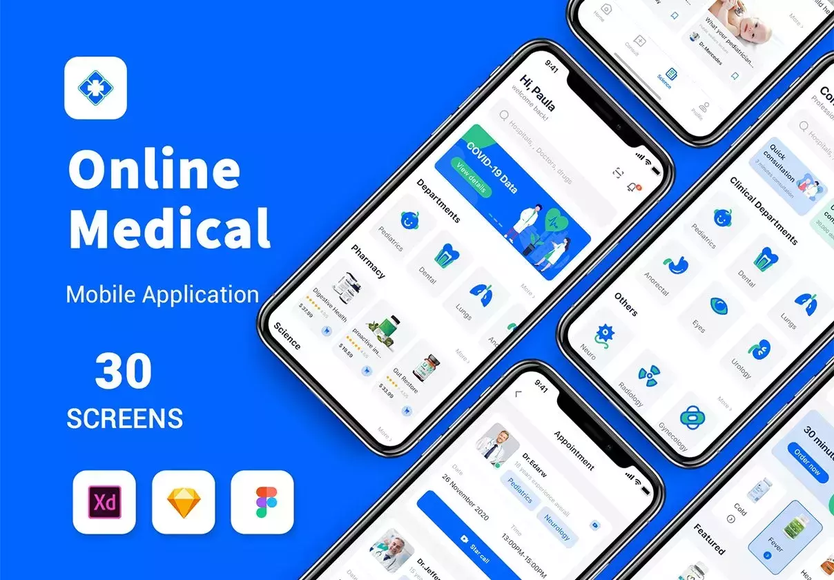 Blue online medical mobile app