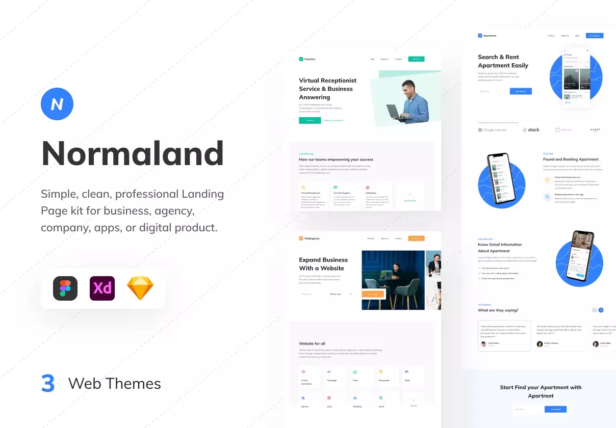 Normaland Responsive Landing Page UI Kit