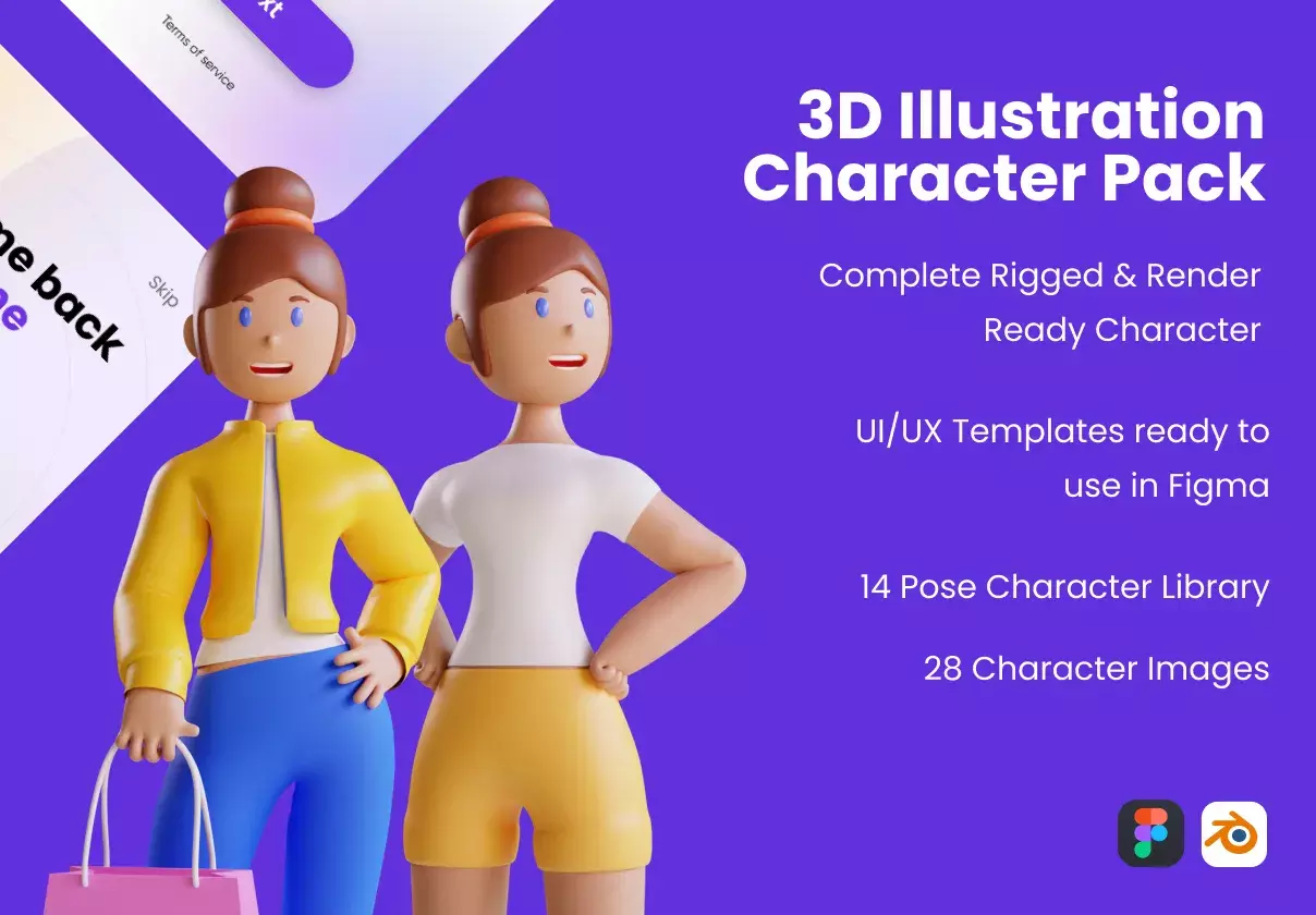 3DWeb-Illustration-Character-Pack