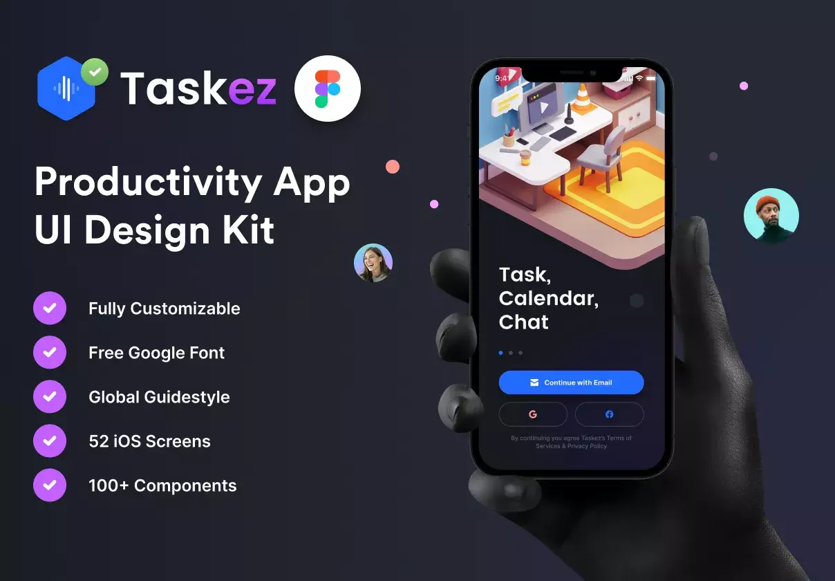 Productivity app iOS UI Kit