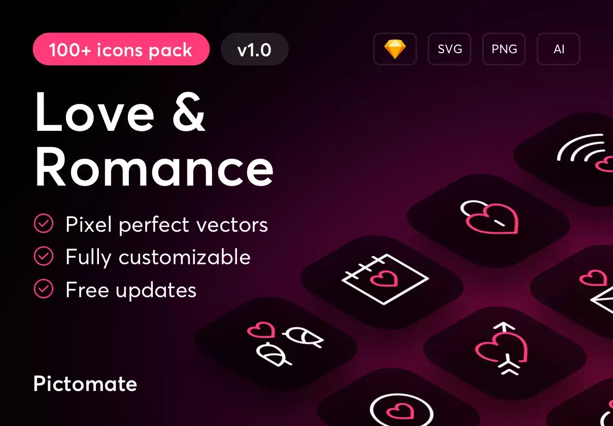 Love & Romance - 100+ Icons Pack