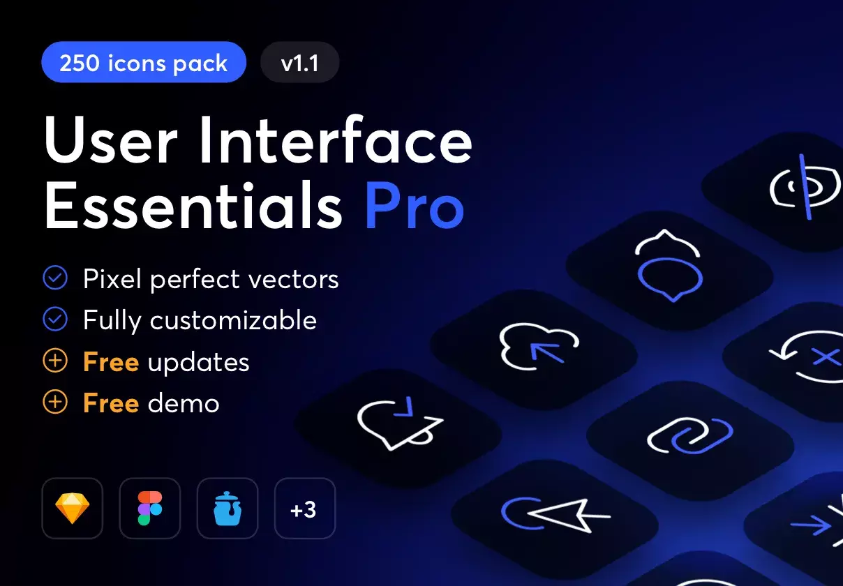 UI Essentials Pro - 250 Icons Pack