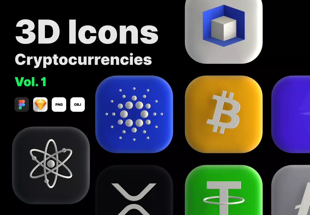 3D Icons Cryptocurrencies Vol. 1