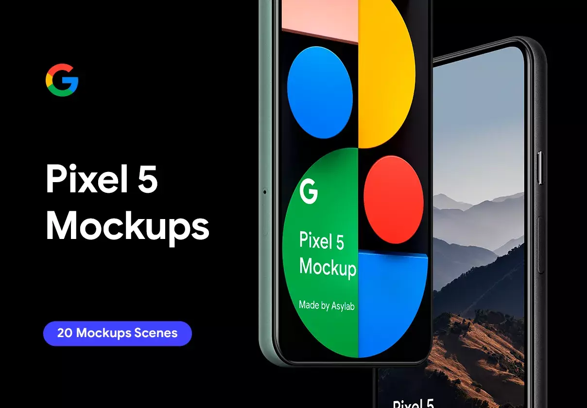 Google Pixel 5 - 20 Mockups