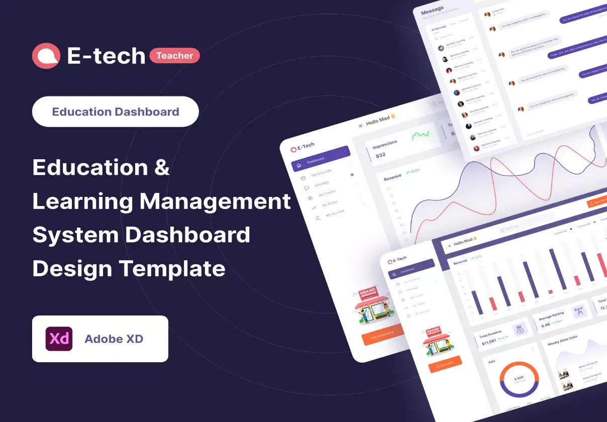 Etech - Teacher Dashboard design Template