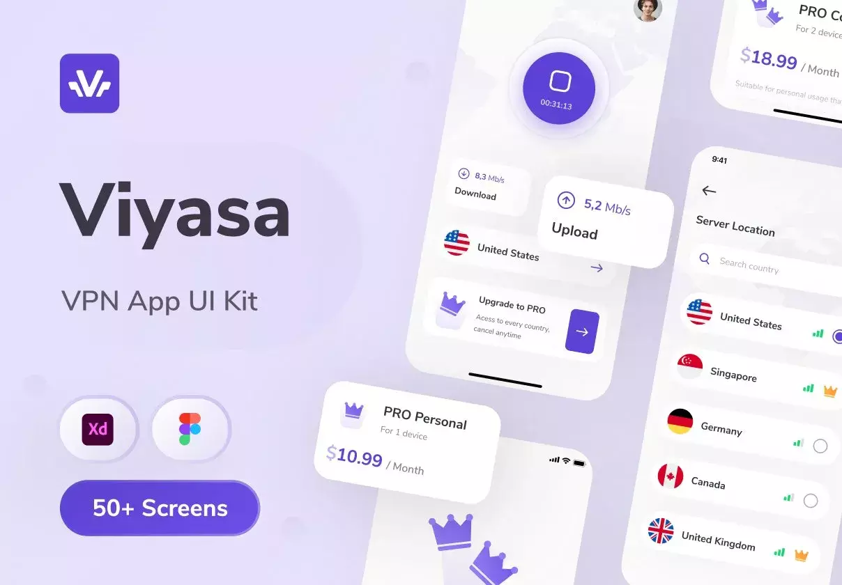 Viyasa - VPN App UI Kit