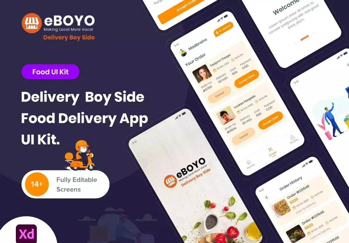 eBOYO Delivery View - Ecommerce Product Delivery UI Design Template