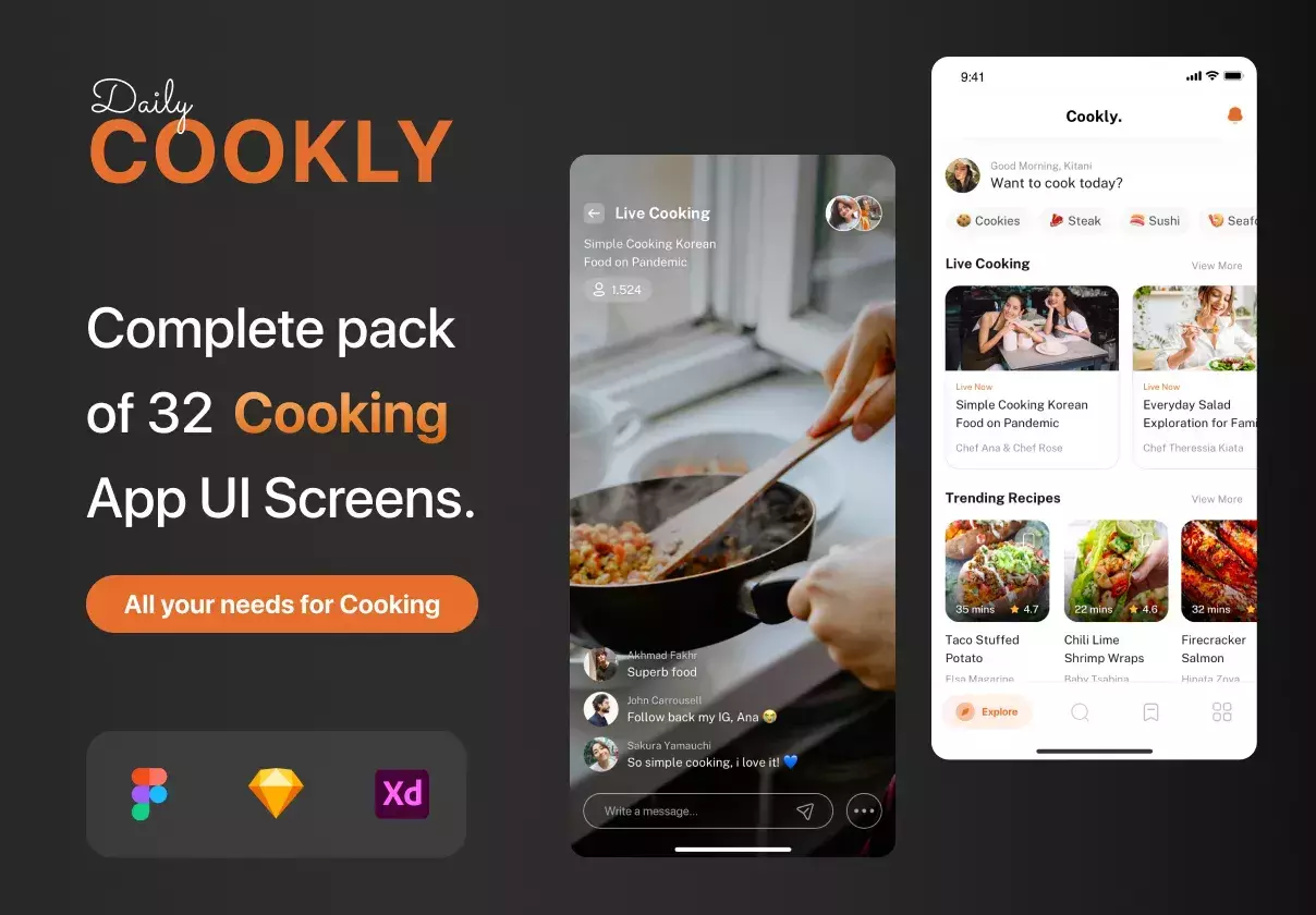 Cookly - Cooking Recipes App UI Kit