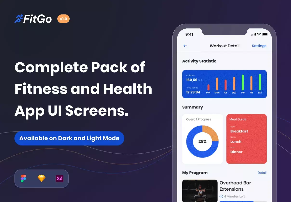 FitGo - Fitness and Health App UI Kit