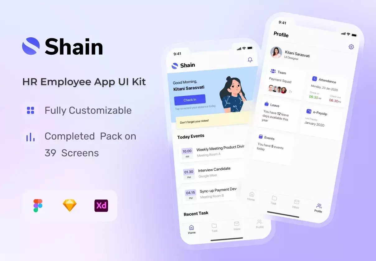 Shain - HR Employee App UI KIt