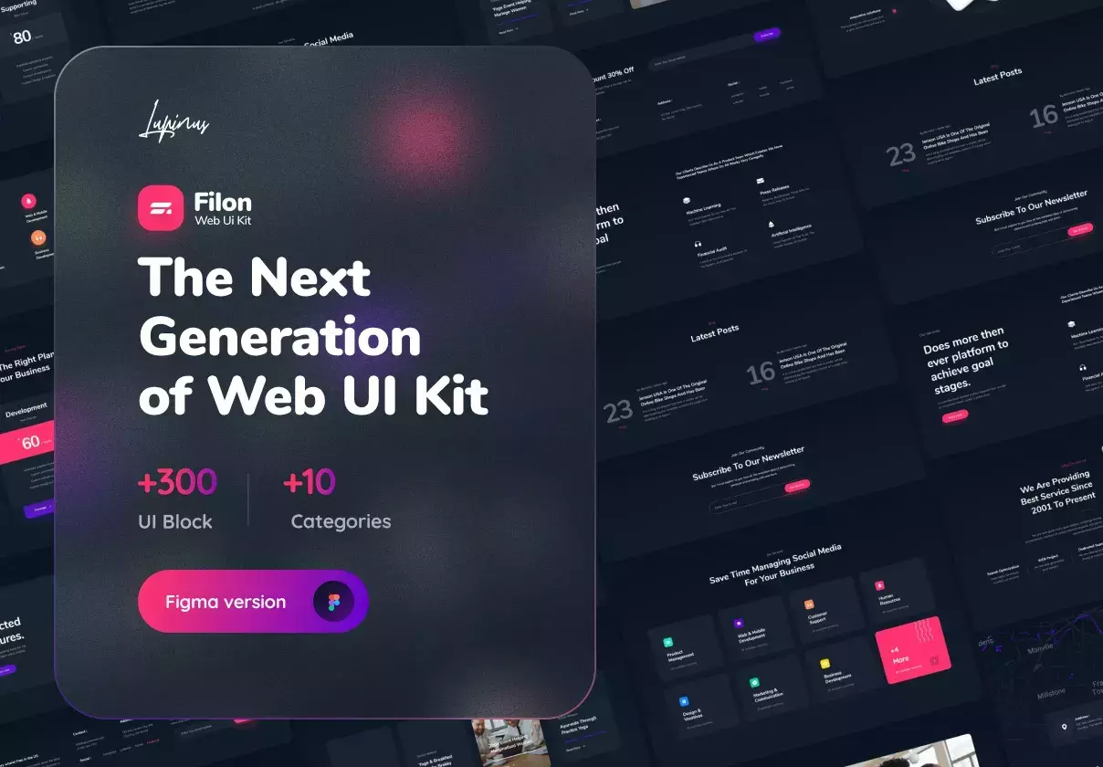 Filon Web UI Kit | 300+ Artboards (Figma)