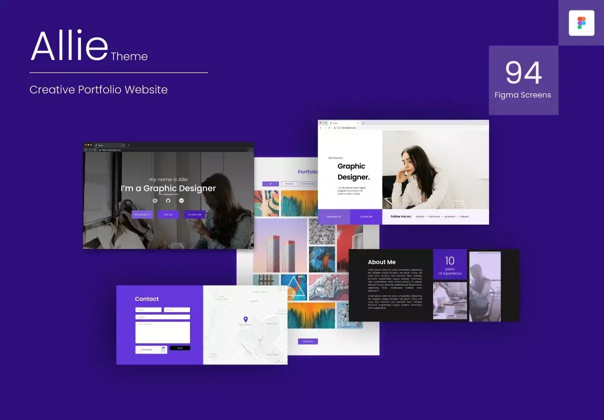 Allie - Creative Portfolio Website Figma Template