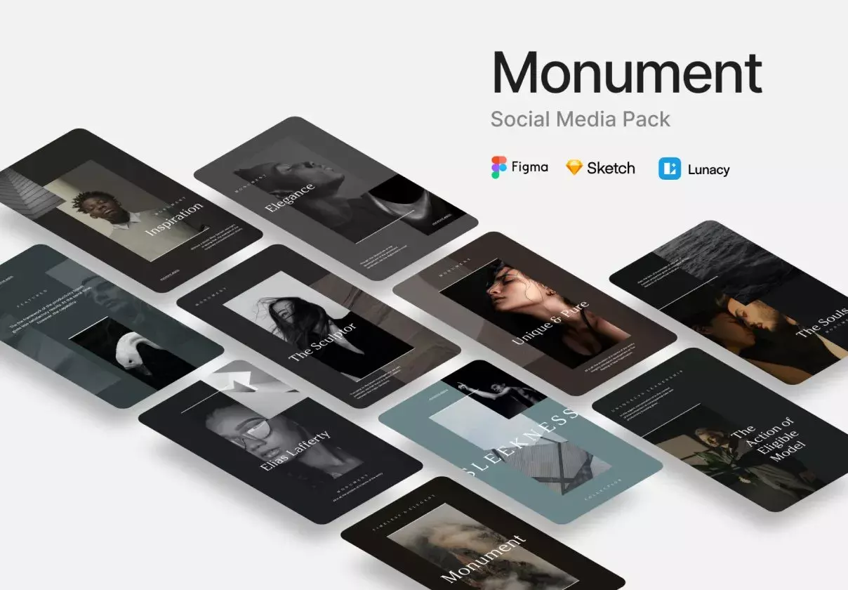 Monument Social Media Pack for Figma and Sketch