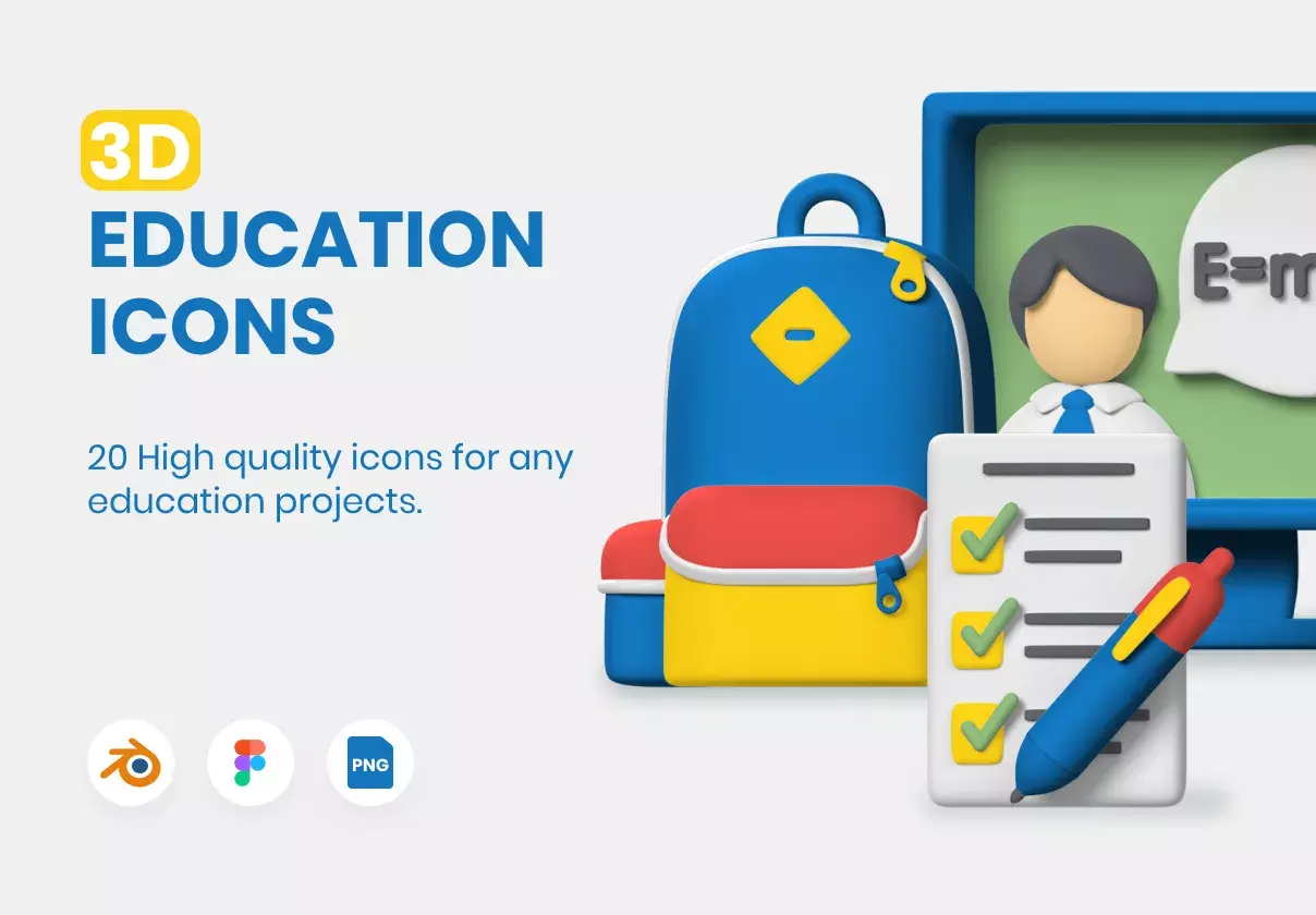 3D Icons - Education