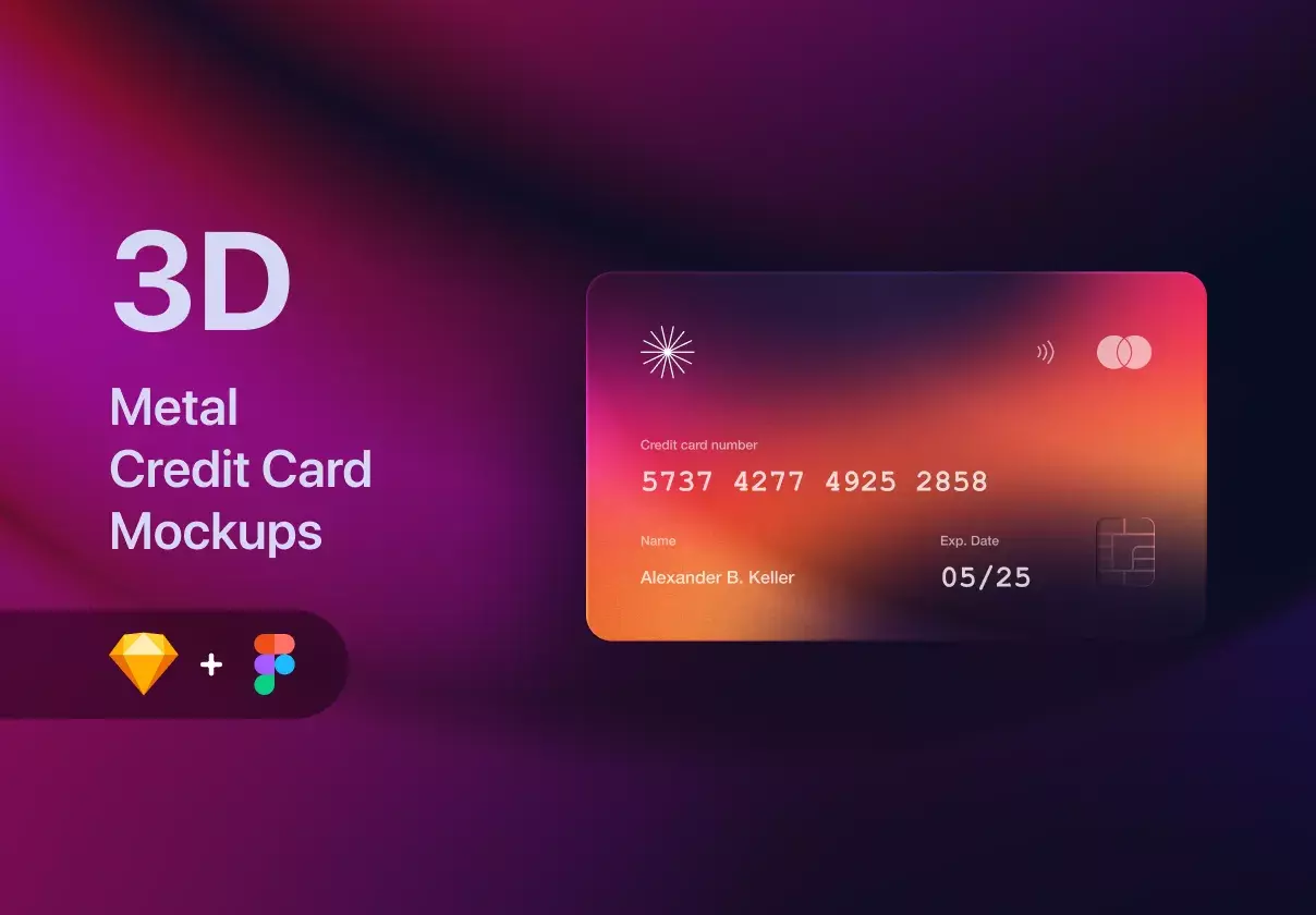 3D Metal Credit Card Mockups - Fintech & SaaS