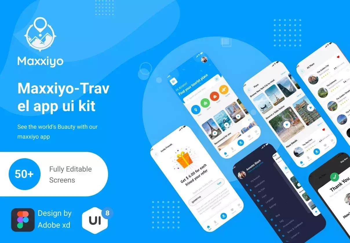 Maxxiyo-Travel  app ui kit
