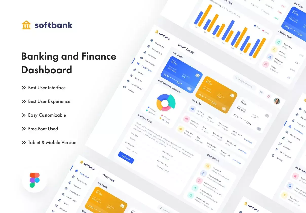 Soft Bank - Banking And Finance Dashboard