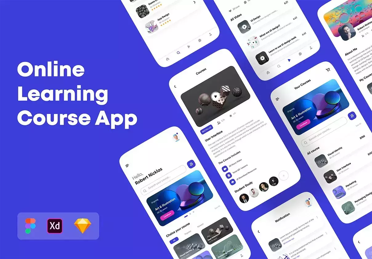 Online learning course app