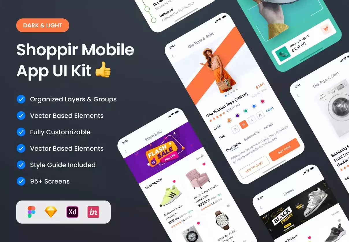 Shoppir - Shopping & E-commerce App UI Kit