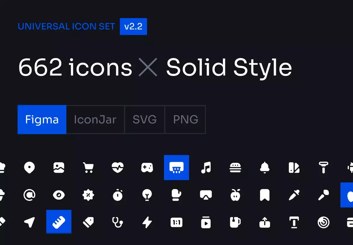 662 Solid Icons | 18 Categories