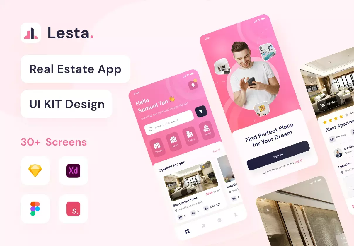 Lesta is a Real Estate App UI KIT Design, this app helps the user to find real estate to rent.