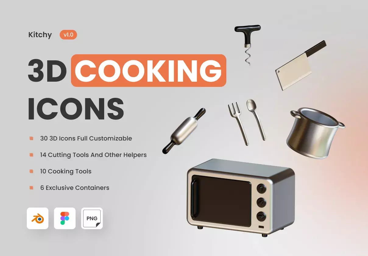 Kitchy - 3D Cooking ware Icons