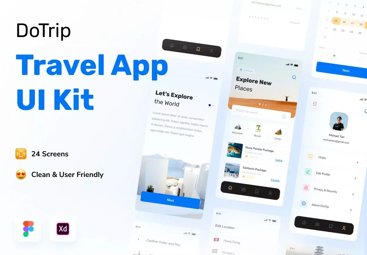 DoTrip - Travel App UI Kit